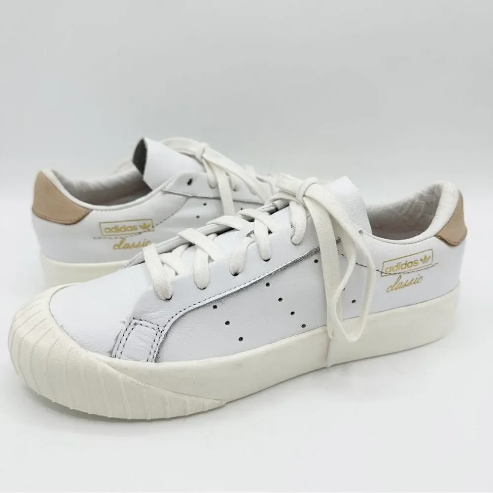 Adidas Women's Everyn White‎ Leather Perforated Platform Sneakers White 6M